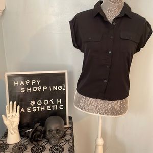 Boutique Sheer Short Sleeved Button Down Shirt
